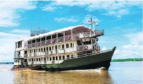  ??  ?? The 124’ Amatista Riverboat takes guests down the Amazon.