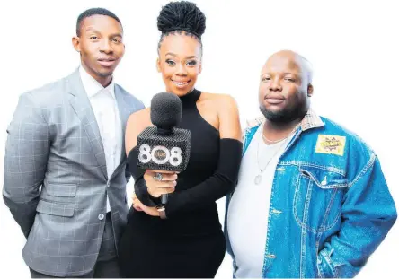  ??  ?? LOCAL TALENT: Catch on e.tv and eHD on OpenView HD (Channel 104) and DStv (Channel 194) every Friday at 6pm. From left are: Lawrence Maleka, Bontle Modiselle and DJ Capital.
