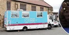  ?? ?? MERCY MISSION The mobile clinic parked up in Byker yesterday