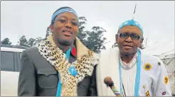  ??  ?? RENEWED PLEDGE: Fingo General Council chairman Nkosi Manduleli Bikitsha, right, and Nkosi Jongisilo Pokwana during the commemorat­ion of the May 14 vows of AmaMfengu held in Fort Malan near Willowvale