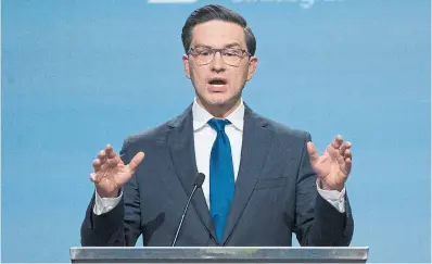  ?? ADRIAN WYLD THE CANADIAN PRESS FILE PHOTO ?? Faced with the contrastin­g post-pandemic standings of the Tory premiers of Ontario and Alberta, Pierre Poilievre is singing from the Jason Kenney pandemic hymn book, Chantal Hébert writes.