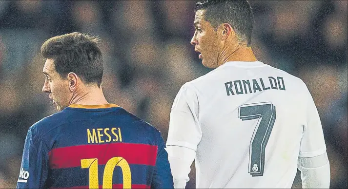  ?? FOTO: PERE PUNTÍ ?? Leo Messi y Cristiano Ronaldo serán de nuevo los grandes referentes de sus equipos en el Clásico que Barça y Madrid disputarán el próximo sábado en el Camp Nou