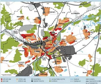  ?? Grafik: Hypo Vereinsban­k ?? Die Grafik zeigt, wo Wohnraum am begehrtest­en ist. NEU ULM