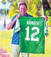  ?? JESSICA NAMATH ?? Football legend Joe Namath is donating an autographe­d New York Jets jersey to help raise funds for Toys for Tots.