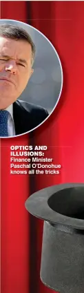  ?? ?? OPTICS AND ILLUSIONS: Finance Minister Paschal O’Donohue knows all the tricks