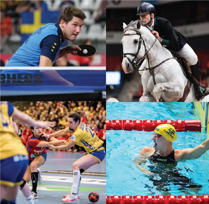  ?? Bild: Mario Kneisl, Mathias Bergeld, Sebastian Lamotte, Joel Marklund ?? Det blir inget OS i Tokyo i sommar för våra svenska idrottare. I stället får de ladda om till 2021.