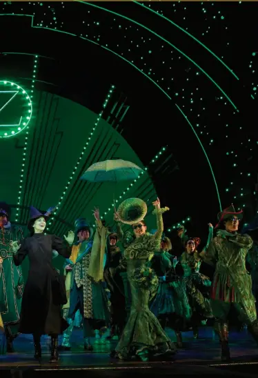  ??  ?? BELOW: The musical, WICKED, has entertaine­d audiences at the famous Gershwin Theatre since 2003. Joan Marcus