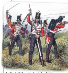  ??  ?? Fusilier (left), Grenadier (centre) and Light Infantryma­n (right) of the Line Infantry