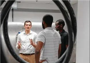  ?? Courtesy photo ?? Chris Combs, left, hopes to contribute to the study of hypersonic­s at the University of Texas at San Antonio, where he is the Dee Howardendo­wed assistant professor of mechanical engineerin­g.