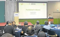  ?? ?? Dr. Paulo Cataniag shared lifestyle factors that increase PD risks, like dairy consumptio­n, environmen­tal toxin exposure, pesticide use, exposure to metals and head trauma.