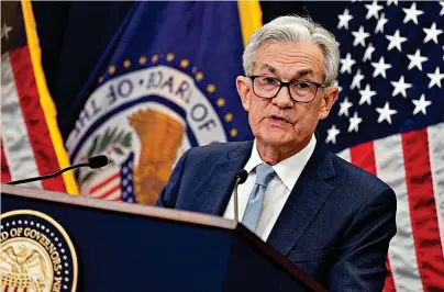  ?? ?? Jerome Powell, presidente de la Reserva Federal estadounid­ense.