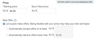  ??  ?? Get items sold in a hurry by enabling best offer.