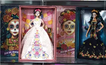  ?? — AFP photo ?? View of two ‘Catrina’ Barbie dolls at the Museum of the Old Mexican Toy in Mexico City.