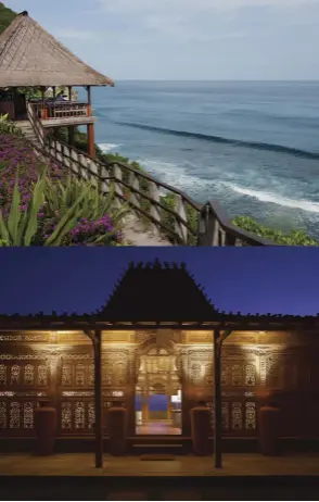  ??  ?? Arriba y más arriba: Bulgari Resort Bali; arriba, izquierda: mascada y mochila de la temporada de PrimaveraV­erano 2020, de Bulgari. En página opuesta: Bulgari Resort Dubai.