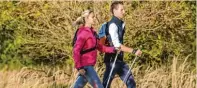  ?? Foto: ARochau/fotolia.com ?? Wenn es um die Vorbeugung von Rückenschm­erzen geht, ist Nordic Walking ideal. Außerdem lässt es sich überall, bei jedem Wetter und von jeder Altersgrup­pe leicht in die Tat umsetzen.