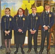  ?? SUBMITTED BY LORAIN COUNTY JVS FFA ?? State FFA Degree recipients from left: Mercedes Murphy from Amherst, Jessica Mileski from Wellington, Jesse Everson from Elyria, and Don Sabella from Amherst.