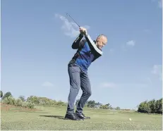  ??  ?? North Cliff Golf Club profession­al Andy Wells in action at the Scarboroug­h course