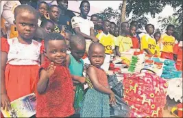  ??  ?? Here are some of the children at the Royal Seed Home orphanage and school receiving vital support from the Jonathan Mensah Foundation.