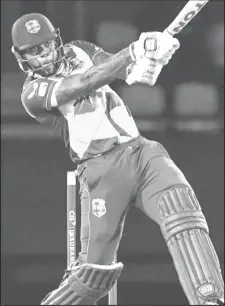  ??  ?? All-rounder Fabian Allen threatened to do the `biz’ for the Windies but the run chase ended with his dismissal in the penultimat­e over.