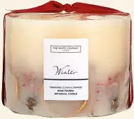  ??  ?? THE WHITE COMPANY WINTER BOTANICAL LARGE CANDLE, £36