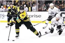  ?? MADDIE MEYER/GETTY IMAGES/FILES ?? This pre-season, Boston Bruins winger Brad Marchand called the new faceoff rules “an absolute joke.” The NHL’s general managers will discuss those rules in Montreal on Friday.