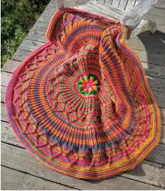  ??  ?? The Alegria Afghan pattern shown here is available at AnniesCraf­tStore.com