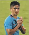  ??  ?? India’s Sunil Chhetri scored twice against Thailand