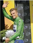  ??  ?? Das Grüne Trikot passt ihm hervorrage­nd: Marcel Kittel