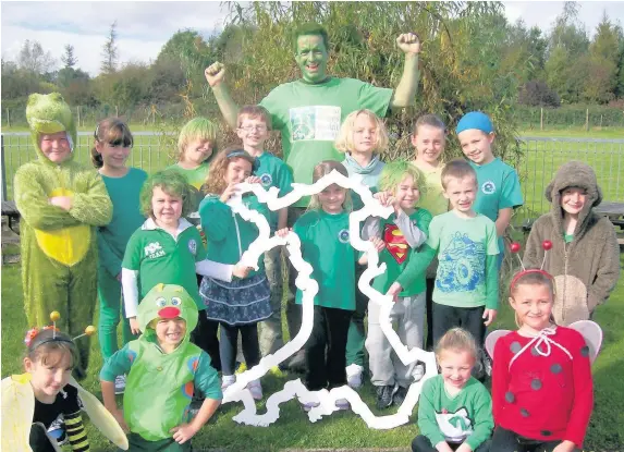  ??  ?? Many schools across Wales will dress up in green outfits for Go Green Day