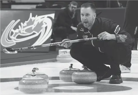  ?? ADRIAN WYLD/THE CANADIAN PRESS ?? Brad Gushue took 17 days off to get “recharged” for the Brier after a hectic schedule in December and January.