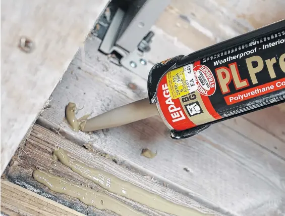  ?? STEVE MAXWELL ?? This constructi­on adhesive is made for building houses, but it’s an exceptiona­lly good all-around glue that works well outdoors, too.