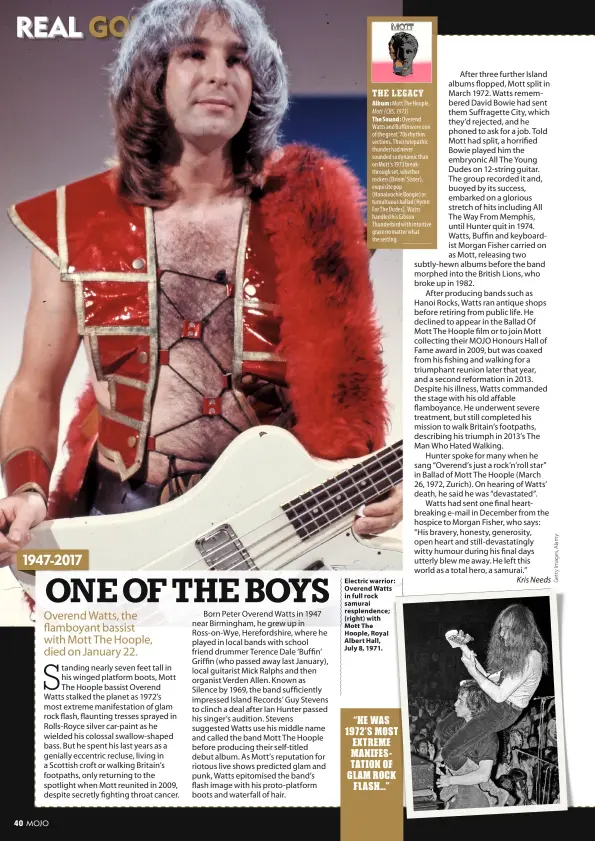  ??  ?? “HE WAS 1972’S MOST EXTREME MANIFESTAT­ION OF GLAM ROCK FLASH…”