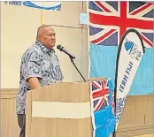  ?? Picture: SUPPLIED ?? Ambassador Isikeli Mataitoga at Team Fiji Assembly, Oita in Japan.