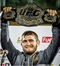  ?? AFP ?? UFC fighter Khabib Nurmagomed­ov is likely to be part of UFC event in Abu Dhabi in September.—