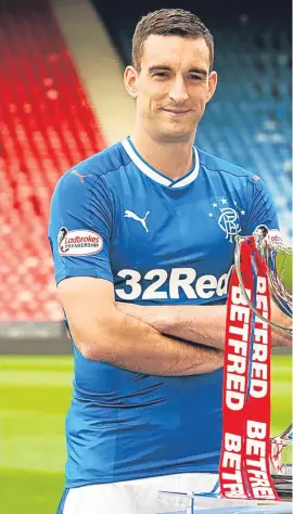  ?? Picture: SNS Group. ?? Cup rivals Lee Wallace, left, and Scott Brown at yesterday’s press day at Hampden.