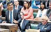  ?? ?? Rash: Chancellor Rishi Sunak addressing the Commons on Thursday