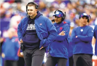  ?? ADAM HUNGER AP ?? Joe Judge went 10-23 in his two seasons as head coach of the New York Giants, and the team fired him Tuesday.