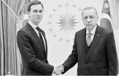  ?? — AFP photo ?? Erdogan meets with Kushner in Ankara,Turkey.