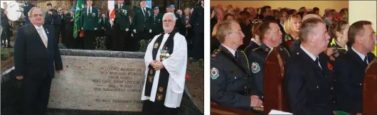  ??  ?? Cllr Robbie Ireton and Rev Mark Hayden with the plaque. Some of the attendees at the ceremony in Christ Church.