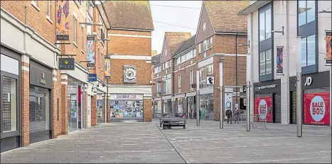  ?? Picture: Jo Court ?? Whitefriar­s deserted on a Saturday as trade in the usually packed city centre suffers during lockdown