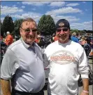  ?? CONTRIBUTE­D ?? The late Jim Miller (left) with his son, Fairfield Mayor Steve Miller. “My dad instilled in me a sense of pride and community involvemen­t,” said Steve Miller.