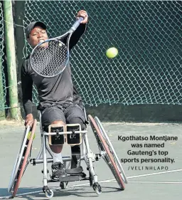  ?? /VELI NHLAPO ?? Kgothatso Montjane was named Gauteng’s top sports personalit­y.