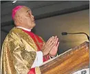  ?? Picture: ELIKI NUKUTABU ?? Archbishop Peter Loy Chong officiates at the Washing of the Feet mass at the Sacred Heart Cathedral in Suva, on Thursday.