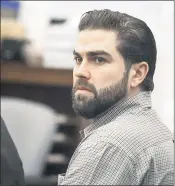  ?? PHOTO BY JOSHUA SUDOCK ?? Convicted killer Daniel Wozniak listens as his public defender, Scott Sanders, delivers closing arguments during the penalty phase of his trial in Santa Ana in 2016. Wozniak has recently been moved out of San Quentin State Prison and into a lower-security prison.