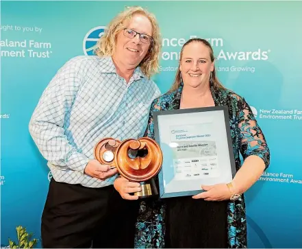  ?? ?? Brett and Fenella Wheeler won the Regional Supreme Award at the Auckland Ballance Farm Environmen­t Awards.