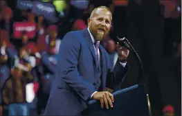  ?? EVAN VUCCI — THE ASSOCIATED PRESS ?? Brad Parscale, who was fired as President Donald Trump’s campaign manager Wednesday, at a campaign rally in 2019.