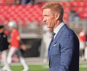  ?? ADAM CAIRNS/COLUMBUS DISPATCH ?? Fox announcer Joel Klatt will serve as a color analyst for the network's national broadcast of the Ohio State spring game Saturday.