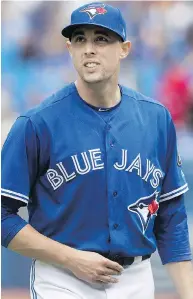  ?? FRED THORNHILL / THE CANADIAN PRESS FILES ?? Blue Jays pitcher Aaron Sanchez is tentativel­y scheduled to start on Saturday against the Philadelph­ia Phillies.