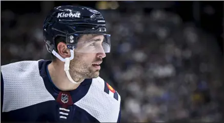  ?? AARON ONTIVEROZ — THE DENVER POST ?? Miles Wood of the Colorado Avalanche skates against the St. Louis Blues during the third period of Colorado’s 4- 1 win at Ball Arena on Nov. 1.