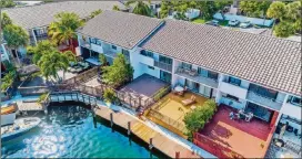  ??  ?? The townhome has its own 21-foot dock for easy ocean access with no fixed bridges.